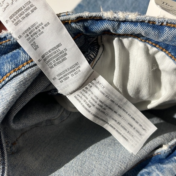Abercrombie & Fitch The Dad High Rise denim jeans sz 24 short 37 plus distressed - Picture 10 of 10